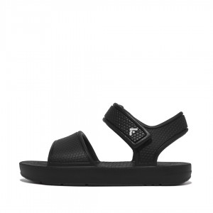 Kids' Fitflop Iqushion Eva Back-Strap Sandals Black | IN-MGXIY6347