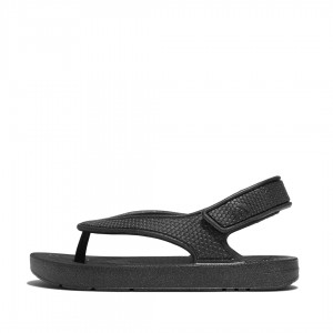 Kids' Fitflop Iqushion Eva Back Straps Flip Flops Black | IN-SVFRE9043