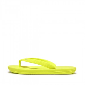 Kids' Fitflop Iqushion Rubber Flip Flops Yellow | IN-FGJBO7468