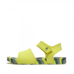 Kids' Fitflop Iqushion Rubber Tpu Back-Strap Sandals Light Green | IN-XVNUM9325