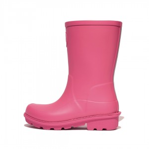 Kids' Fitflop Wonderwelly Natural Mix Welly Rubber Boots Pink | IN-VLQPT9156