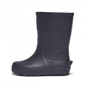 Kids' Fitflop Wonderwelly Natural Rubber Mix Rain Boots Navy | IN-ZVLPU3167