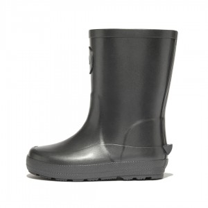 Kids' Fitflop Wonderwelly Welly Rubber Boots Black | IN-ZXRNF5120