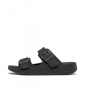 Men's Fitflop Gogh Moc Nubuck Slides Black | IN-RISQZ4180