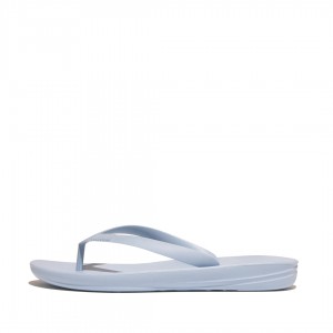 Men's Fitflop Iqushion Rubber Flip Flops Blue | IN-TDIJS4756