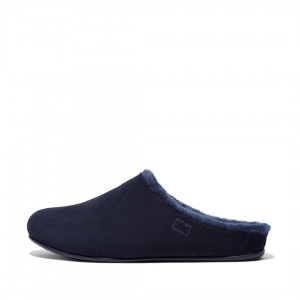 Men's Fitflop Shove Slippers Blue | IN-XGKPE6359