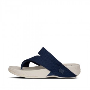 Men's Fitflop Sling Polyester Toe-Post Sandals Navy | IN-QIPTU7482