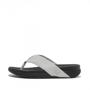 Men's Fitflop Surfer Polyester Toe-Post Sandals Grey | IN-NURZE9860