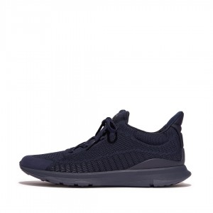 Men's Fitflop Vitamin Ffx Knit Sports Sneakers Navy | IN-CPHXD0164