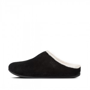 Women's Fitflop Chrissie Shearling Slippers Black | IN-POCRQ3817