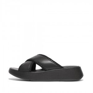 Women's Fitflop F-Mode Slides Slides Black | IN-JMCXT6473