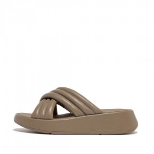 Women's Fitflop F-Mode Slides Slides Grey Beige | IN-DRAMF1423