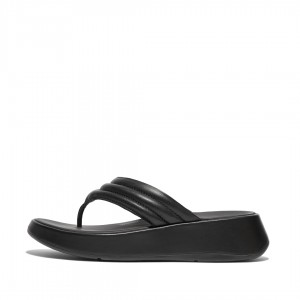 Women's Fitflop F-Mode Toe Thongs Thongs Black | IN-KPHGY5321