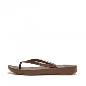 Women's Fitflop Iqushion Ergonomc Flip Flops Brown | IN-VIMOK4172