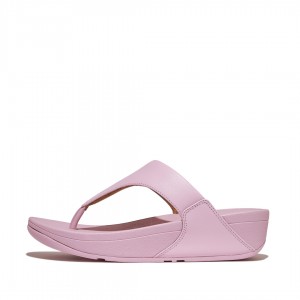 Women's Fitflop Lulu Leather Toe-Post Sandals Pink | IN-DAGEY1936