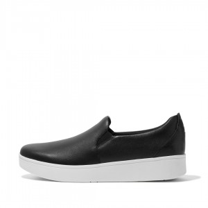 Women's Fitflop Rally Slip On Skate Sneakers Black | IN-NHPSA5982