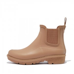 Women's Fitflop Wonderwelly Chelsea Rain Boots Light Brown | IN-KZRMH4351