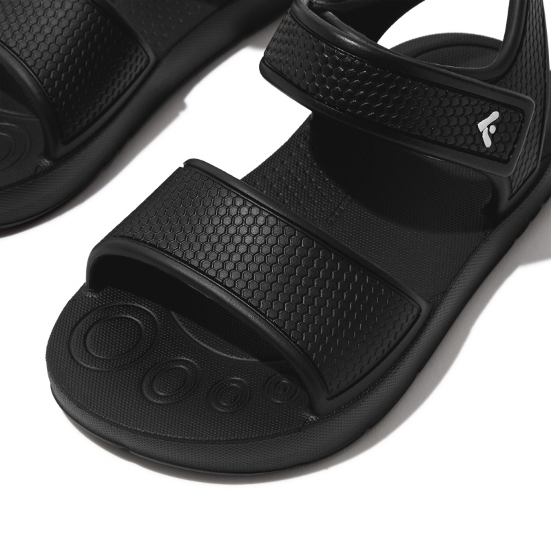 Kids' Fitflop Iqushion Eva Back-Strap Sandals Black | IN-MGXIY6347