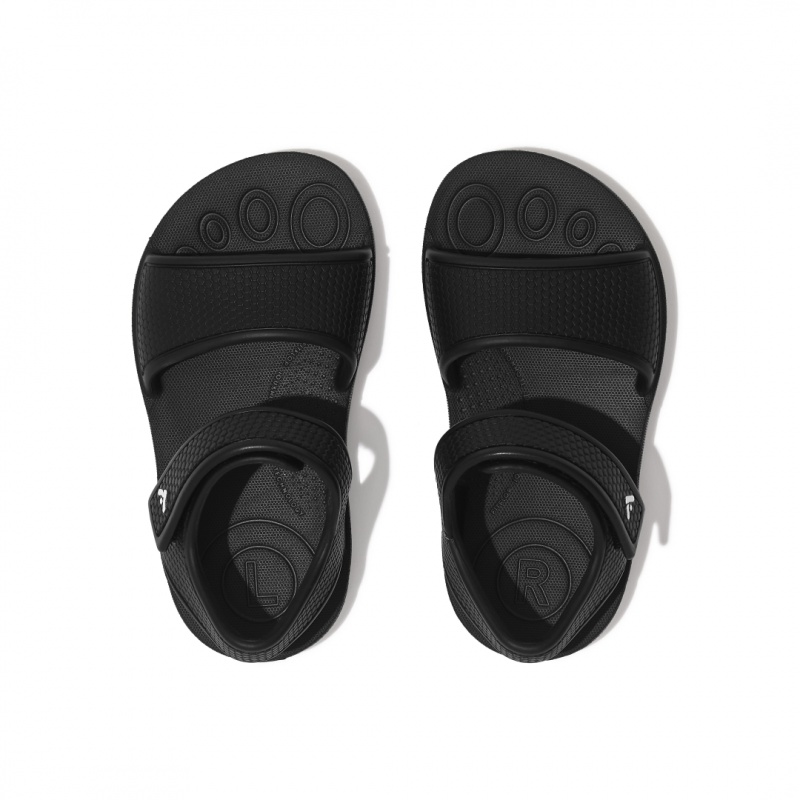 Kids' Fitflop Iqushion Eva Back-Strap Sandals Black | IN-MGXIY6347