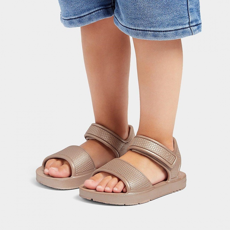 Kids' Fitflop Iqushion Eva Back-Strap Sandals Gold | IN-WBOTQ6123