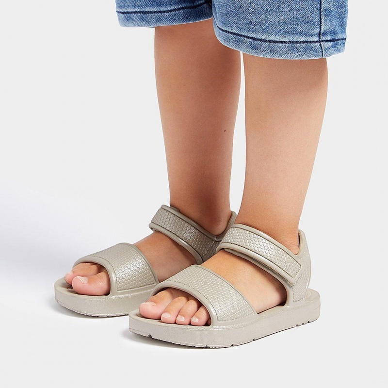 Kids' Fitflop Iqushion Eva Back-Strap Sandals Silver | IN-HINCR9816