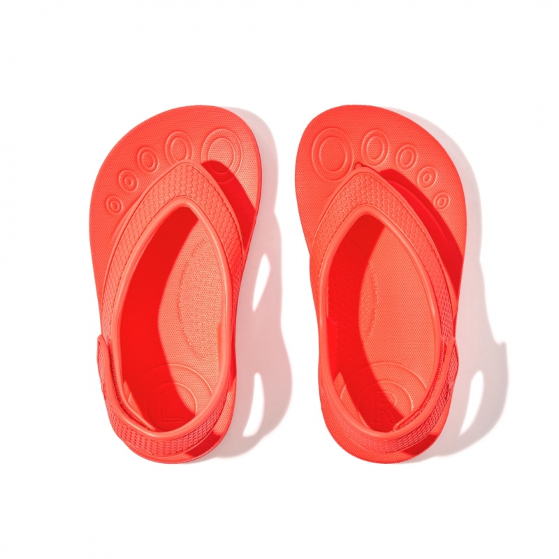 Kids' Fitflop Iqushion Eva Back Straps Flip Flops Red | IN-XIOTH6287