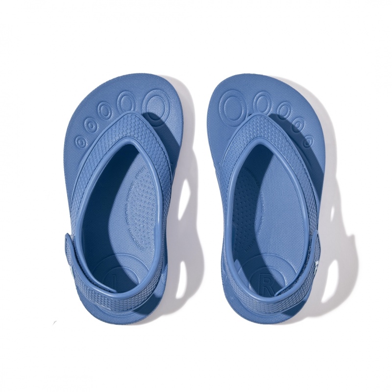 Kids' Fitflop Iqushion Eva Back Straps Flip Flops Blue | IN-ELMDY3179