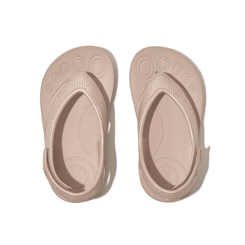 Kids' Fitflop Iqushion Eva Back Straps Flip Flops Gold | IN-KZRCF0624