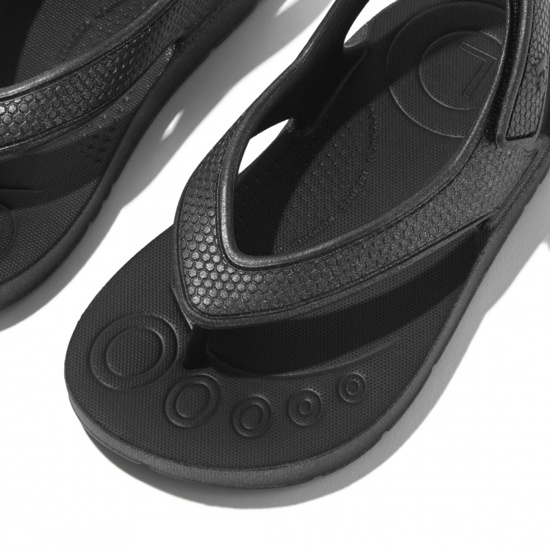 Kids' Fitflop Iqushion Eva Back Straps Flip Flops Black | IN-SVFRE9043