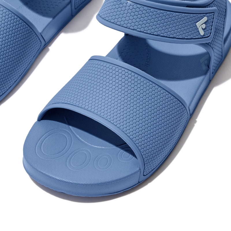 Kids' Fitflop Iqushion Rubber Back-Strap Sandals Blue | IN-XHSAO0824