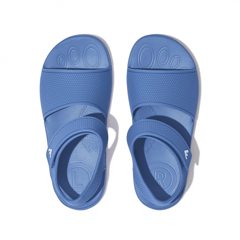 Kids' Fitflop Iqushion Rubber Back-Strap Sandals Blue | IN-XHSAO0824