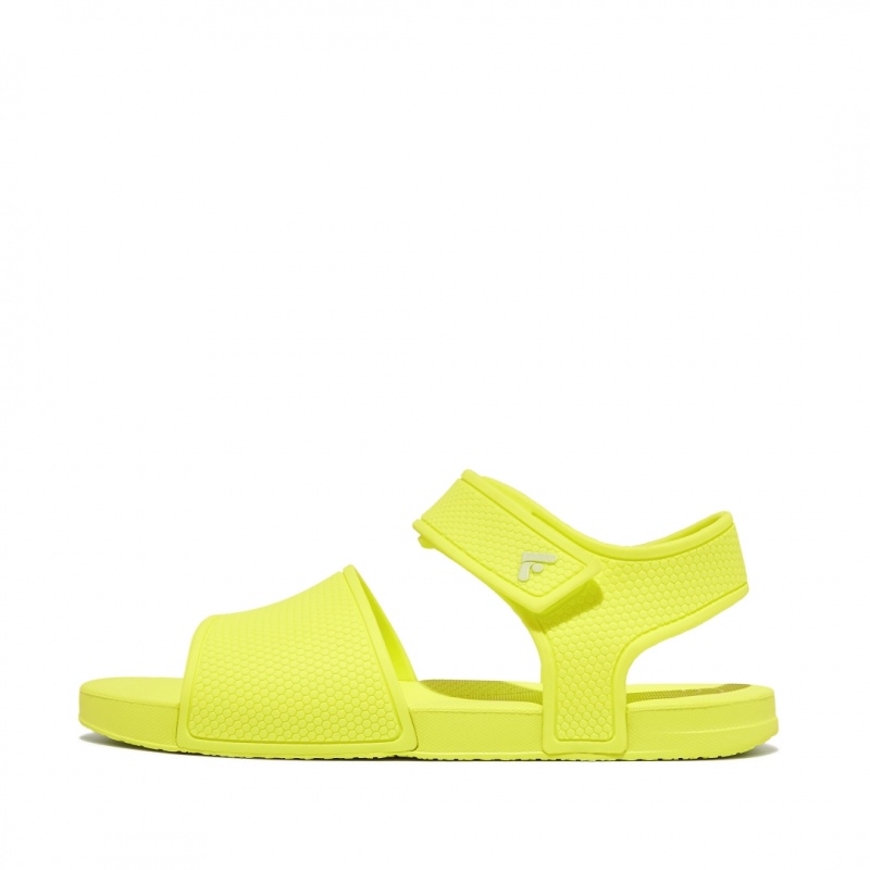 Kids\' Fitflop Iqushion Rubber Back-Strap Sandals Yellow | IN-VYPNC7918