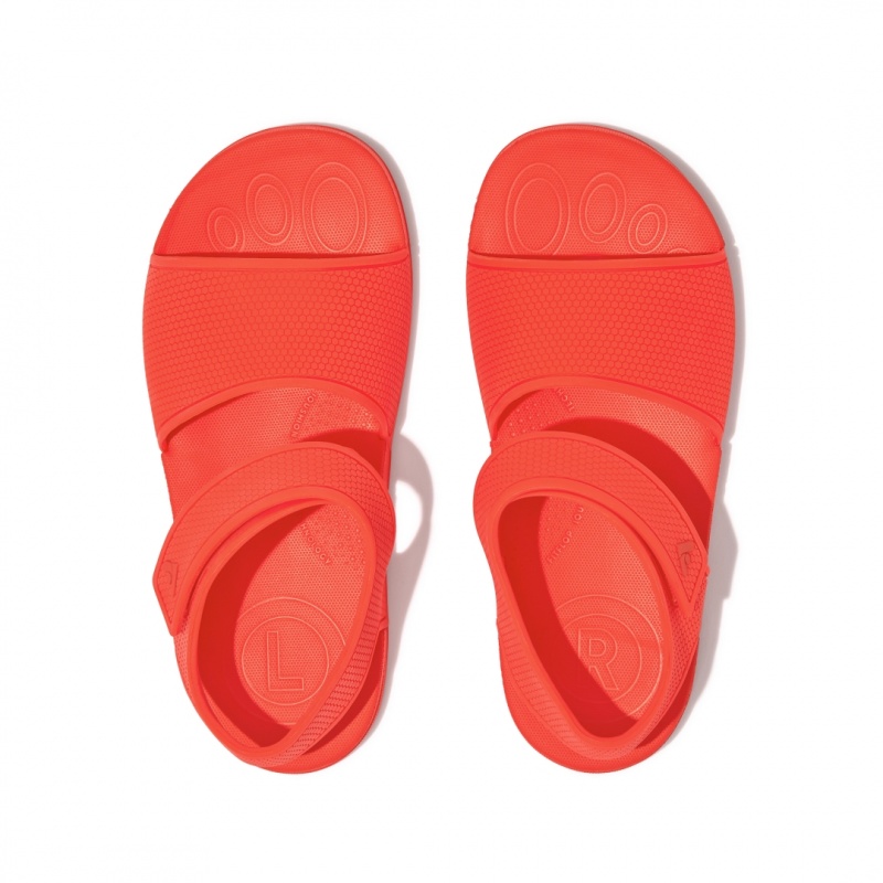 Kids' Fitflop Iqushion Rubber Back-Strap Sandals Red | IN-NXFTI0693