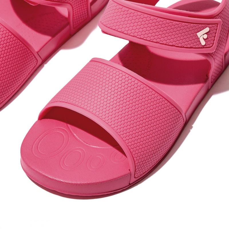 Kids' Fitflop Iqushion Rubber Back-Strap Sandals Red | IN-YWTCB0234