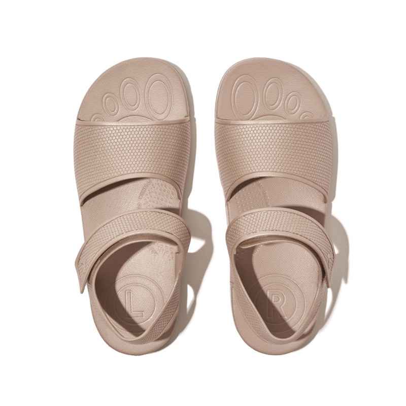 Kids' Fitflop Iqushion Rubber Back-Strap Sandals Gold | IN-XBLKZ6481