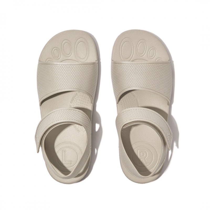 Kids' Fitflop Iqushion Rubber Back-Strap Sandals Silver | IN-KFECY9745