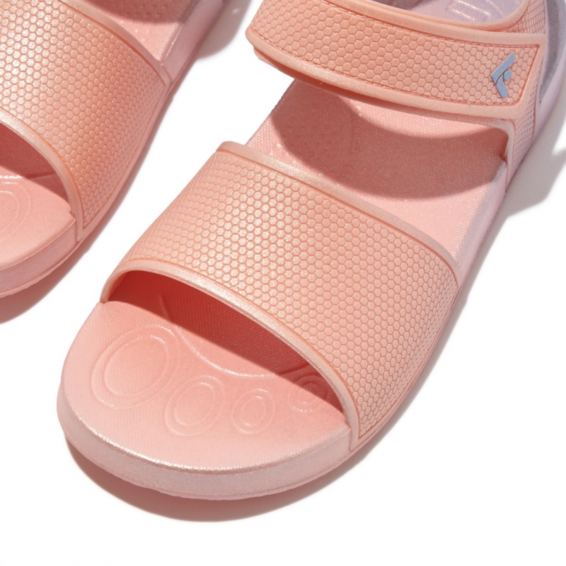 Kids' Fitflop Iqushion Rubber Back-Strap Sandals Pink | IN-ZTBPW9203