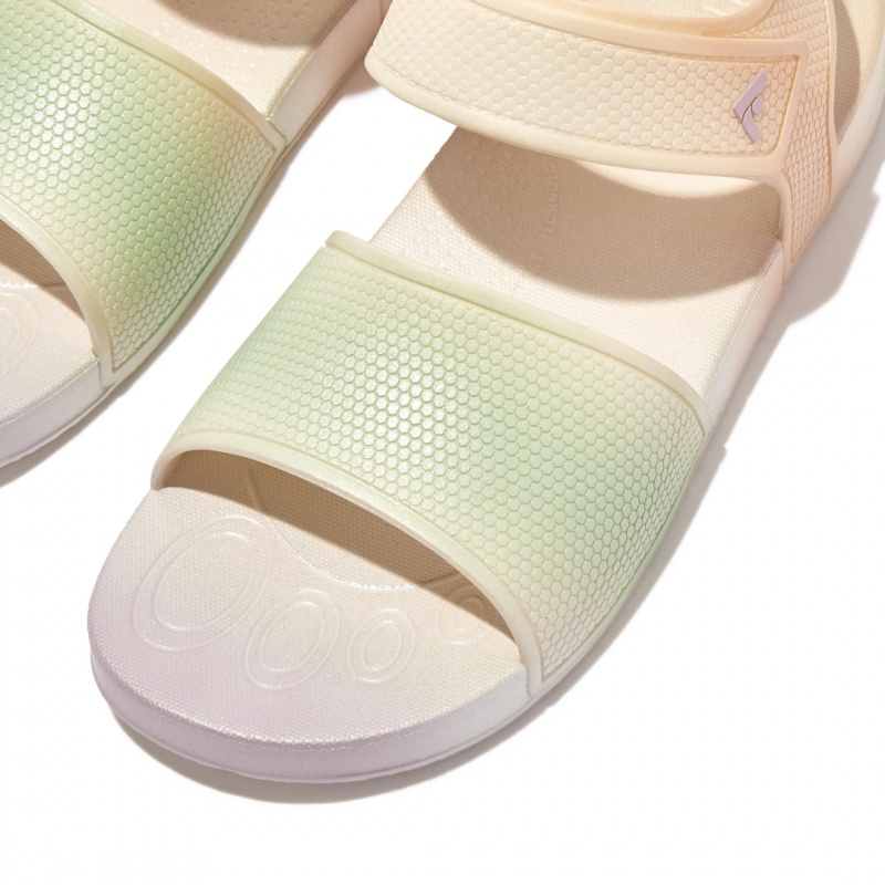 Kids' Fitflop Iqushion Rubber Back-Strap Sandals White | IN-PGLYV4189