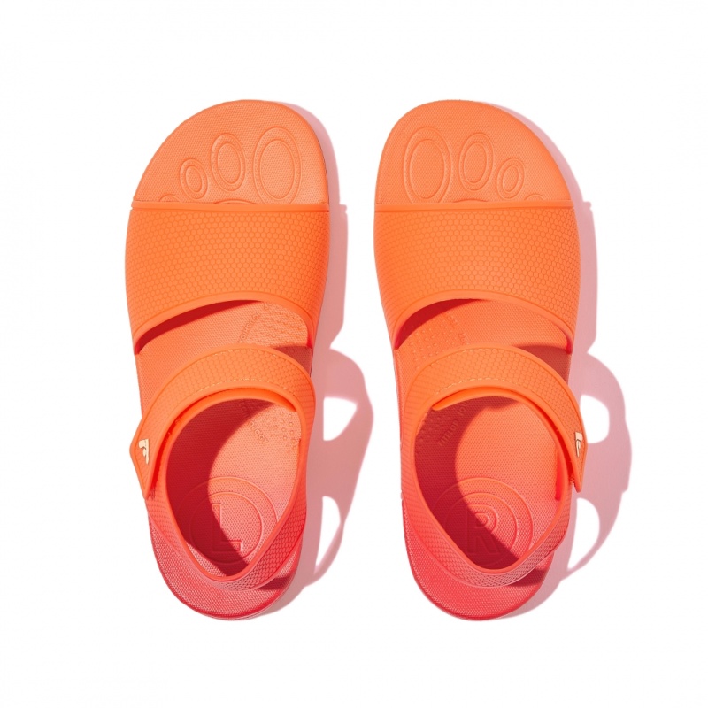 Kids' Fitflop Iqushion Rubber Back-Strap Sandals Red | IN-TYPMD3254