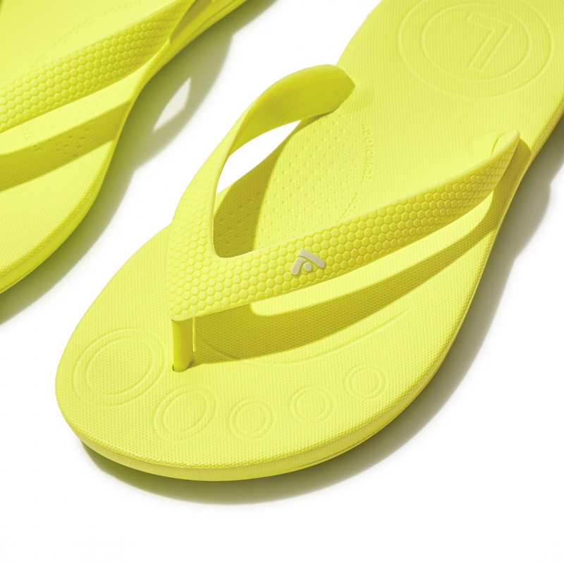 Kids' Fitflop Iqushion Rubber Flip Flops Yellow | IN-FGJBO7468