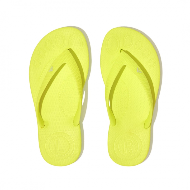 Kids' Fitflop Iqushion Rubber Flip Flops Yellow | IN-FGJBO7468