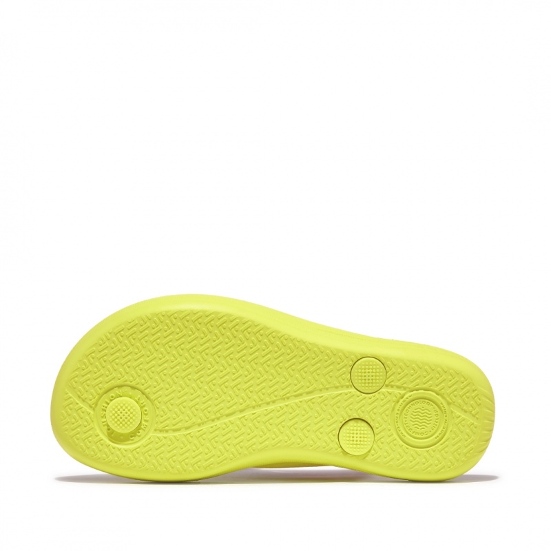 Kids' Fitflop Iqushion Rubber Flip Flops Yellow | IN-FGJBO7468