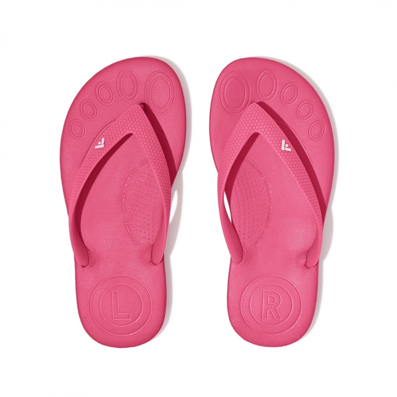 Kids' Fitflop Iqushion Rubber Flip Flops Red | IN-GXZVS2169