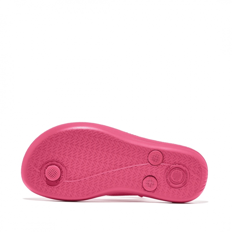 Kids' Fitflop Iqushion Rubber Flip Flops Red | IN-GXZVS2169