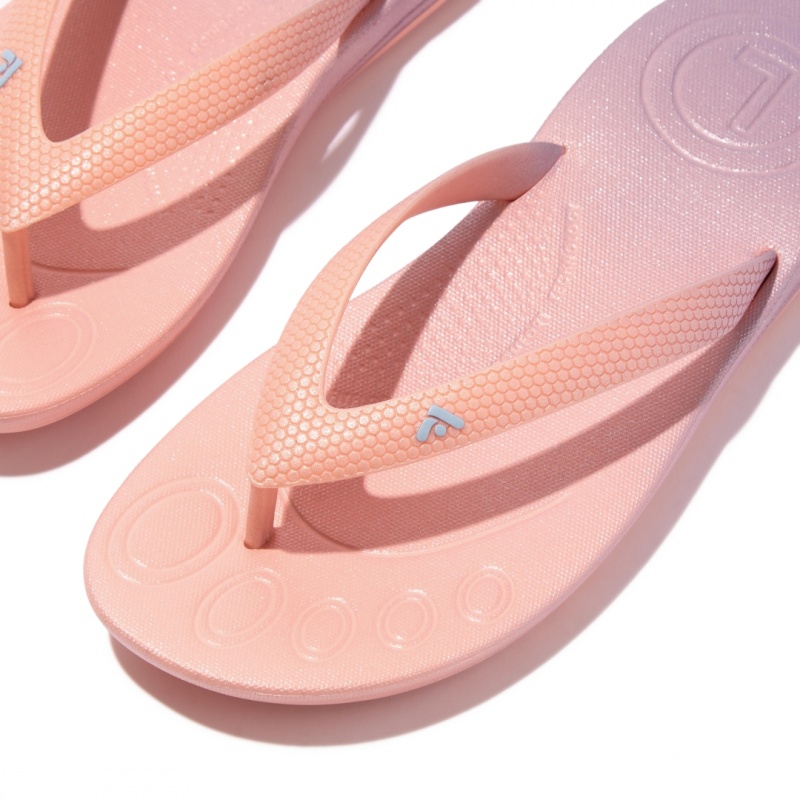 Kids' Fitflop Iqushion Rubber Flip Flops Pink | IN-XYDKC2715