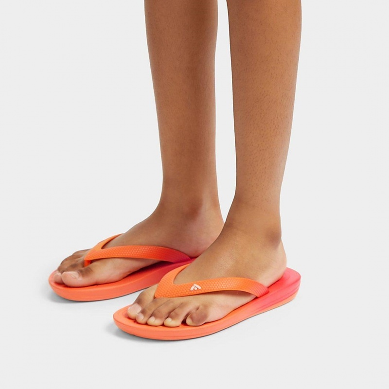 Kids' Fitflop Iqushion Rubber Flip Flops Red | IN-ZUFRH5724