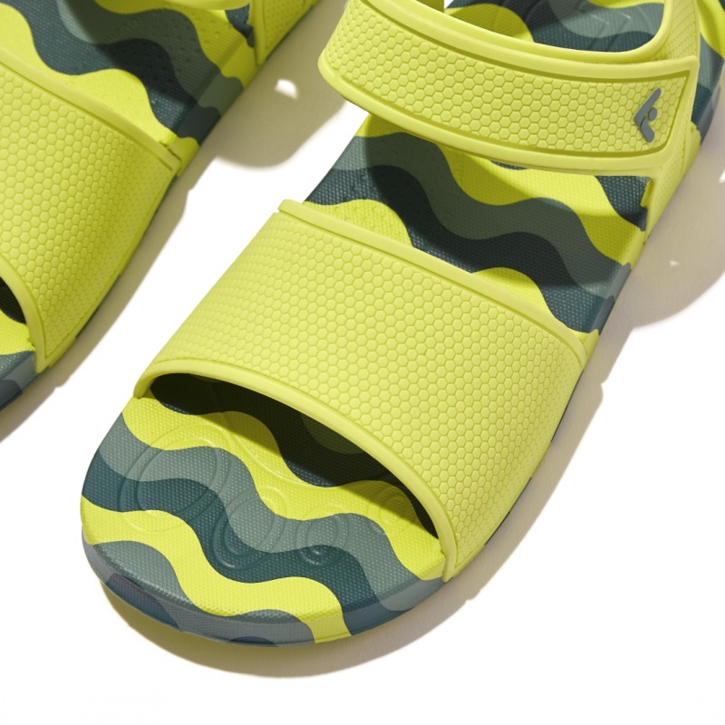 Kids' Fitflop Iqushion Rubber Tpu Back-Strap Sandals Light Green | IN-XVNUM9325