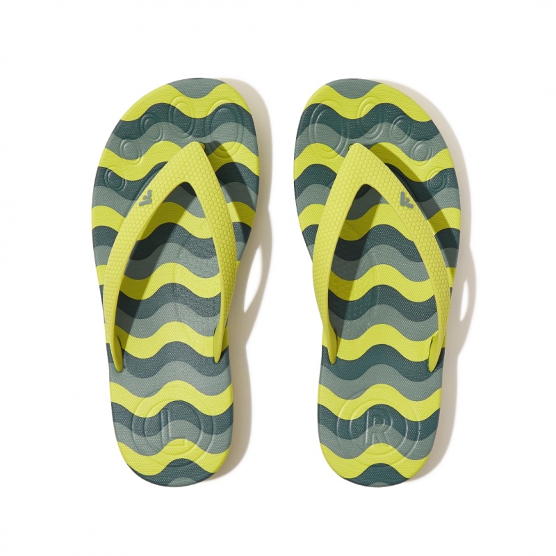 Kids' Fitflop Iqushion Rubber Tpu Flip Flops Light Green | IN-WVEUM7509