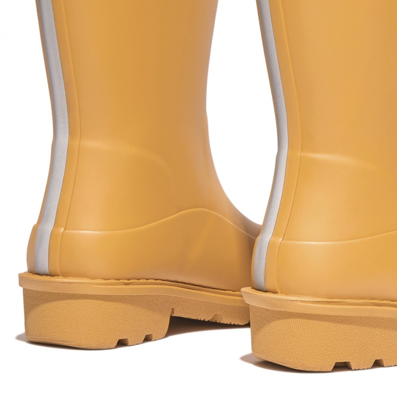 Kids' Fitflop Wonderwelly Natural Mix Welly Rubber Boots Yellow | IN-SVPWB7042