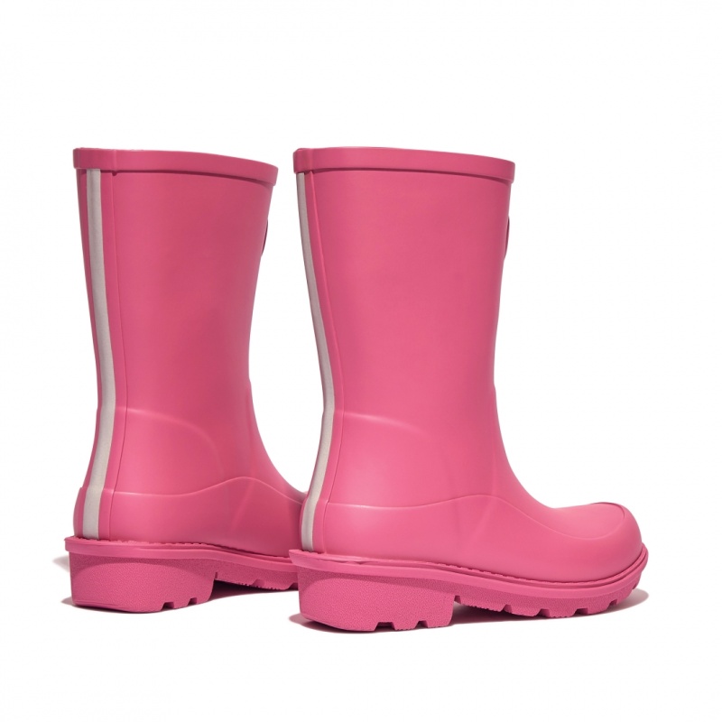 Kids' Fitflop Wonderwelly Natural Mix Welly Rubber Boots Pink | IN-VLQPT9156